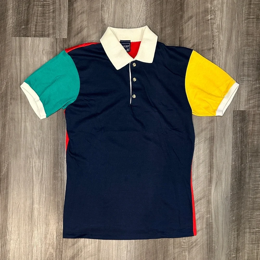 Robert Bruce Vintage Colorblock Made USA Polo - Boys 20 (Worn as Women’s Medium)